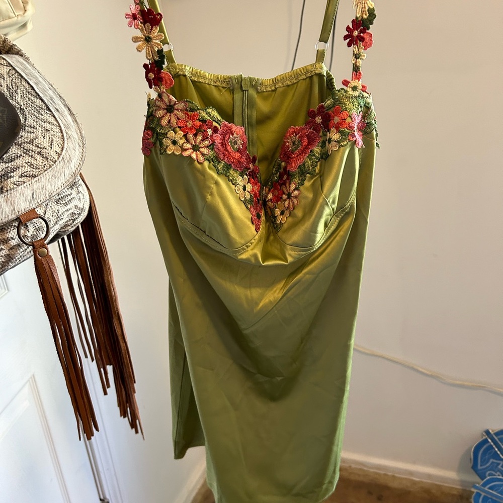 Floral satin dress lot